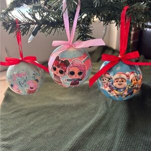 3 kids Christmas ornaments